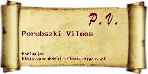 Porubszki Vilmos névjegykártya