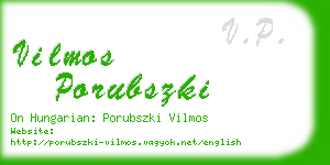 vilmos porubszki business card